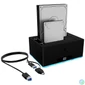 Kép 1/5 - Raidsonic IcyBox IB-127CL-U3 Docking & Clone Station 2,5/3,5" USB3.0 Black mobilrack / beépítő keret