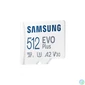 Kép 3/3 - Samsung 512GB microSDXC EVO Plus Class10 U3 A2 V30 + adapterrel memóriakártya