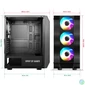 Kép 6/7 - Spirit Of Gamer Rogue 6 Tempered Glass Black gépház