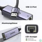 Kép 2/3 - UGREEN USB 3.0 A To Gigabit Ethernet Adapter Grey hálókártya