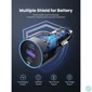 Kép 5/5 - UGREEN 75W 3-Port Fast Car Charg Grey töltő