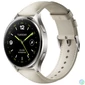 Kép 2/6 - Xiaomi Watch 2 Titan Gray Case with White Leather Strap okosóra