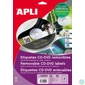 Kép 1/2 - Etikett, CD/DVD, A4, matt, eltávolítható, APLI
