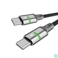 Kép 5/5 - Töltőkábel, USB-C - USB-C, 60W, 2 m, AVAX "CB632 Steely LED", fekete