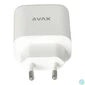 Kép 1/8 - Hálózati töltő, GaN, USB-A + USB-C, AVAX "CH360 Speedy", fehér