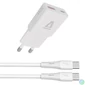 Kép 1/4 - Hálózati töltő + USB-C - USB-C kábel, 1,5 m,  AVAX "CH6413", fehér