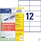 Kép 8/8 - Etikett, univerzális, 105x48 mm, AVERY ZWECKFORM, "Sparpack", 780 etikett/csomag
