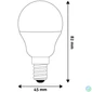 Kép 3/4 - LED izzó, E14, kisgömb, G45, 6,5W, 806lm, 3000K, AVIDE