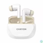 Kép 1/7 - Fülhallgató, TWS vezeték nélküli, Bluetooth 5.4, CANYON "Hexagon 7", fehér-bézs