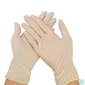 Kép 2/2 - Védőkesztyű, egyszer használatos, latex, 5,7g, M méret, 100 db, púder nélküli, bézs