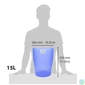 Kép 3/5 - Papírkosár, 15 liter, PP, EXACOMPTA "Linicolor", jégkék