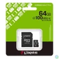 Kép 3/3 - Memóriakártya, microSDXC, 64GB, C10/UHS-I/U1/V10/A1, Gen3, adapter, KINGSTON "Canvas Select Plus"