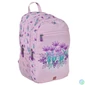Kép 1/4 - Hátizsák, dulpa rekeszes, LEGO "Flowers", rózsaszín-mintás