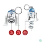 Kép 2/3 - Kulcstartó, LED világítással, LEGO "Star Wars R2D2"