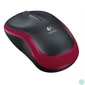 Kép 2/4 - Egér, vezeték nélküli, optikai, közepes méret, USB, LOGITECH "M185", piros