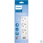 Kép 2/2 - Elosztósor, 3 csatlakozóaljzat, 2xUSB-A, 2 m kábel, PHILIPS, fehér