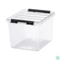 Kép 1/7 - Műanyag tárolódoboz, 3 liter, fekete fogantyúkkal, SMARTSTORE "Classic 3", átlátszó