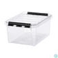 Kép 1/7 - Műanyag tárolódoboz, 8 liter, fekete fogantyúkkal, SMARTSTORE "Classic 10", átlátszó