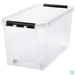 Kép 1/4 - Műanyag tárolódoboz, 70 liter, fekete fogantyúkkal, SMARTSTORE "Classic 70", átlátszó