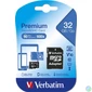 Kép 1/2 - Memóriakártya, microSDHC, 32GB, CL10/U1, 90/10 MB/s, adapter, VERBATIM "Premium"