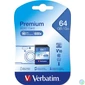 Kép 1/3 - Memóriakártya, SDXC, 64GB, CL10/U1, 90/10 MB/s, VERBATIM "Premium"