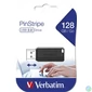 Kép 1/5 - Pendrive, 128GB, USB 2.0, 10/4MB/sec, VERBATIM "PinStripe", fekete