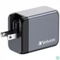 Kép 2/8 - Hálózati töltő, 2xUSB-C PD (65W), USB-A QC 3.0, EU/UK/US, GaN, VERBATIM
