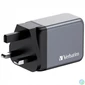 Kép 3/8 - Hálózati töltő, 2xUSB-C PD (65W), USB-A QC 3.0, EU/UK/US, GaN, VERBATIM
