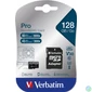 Kép 1/3 - Memóriakártya, microSDXC, 128GB, CL10/U3, 90/45 MB/s, adapter, VERBATIM "PRO"