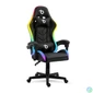 Kép 1/4 - RGB LED-es gamer szék, karfával, párnával, fekete