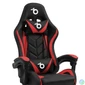 Kép 3/4 - RGB LED-es gamer szék, karfával, párnával, fekete / piros