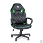 Kép 1/5 - Gamer szék karfával, fekete / zöld, 71 x 53 cm / 53 x 47 cm