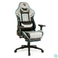 Kép 1/5 - Gamer szék párnával - szürke/fekete/kék - 84 x 52 / 48 x 50 cm
