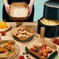 Kép 2/5 - Air fryer sütőpapír, olaj nélküli sütőhöz, négyzet, 23 cm, 50 db / csomag