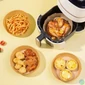 Kép 5/5 - Air fryer sütőpapír, olaj nélküli sütőhöz, kör, 23 cm, 50 db / csomag