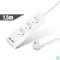 Kép 1/2 - Elosztó 3-as, 3 x 1,5 mm2, 1,5 m, 2 x USB-vel