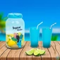 Kép 1/5 - Italadagoló csappal, műanyag pohárszettel, 3,8 l, trópusi