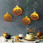 Kép 1/5 - Halloween-i dekoráció szett - 12 db tök - csillogó spirál akasztó