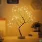 Kép 5/6 - LED-es asztali fa dekoráció - melegfehér - érintőgombos, elemes, USB-s