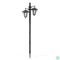 Kép 2/3 - LED-es szolár lámpa - kandeláber - 137 cm - fekete - hidegfehér