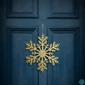 Kép 3/3 - Karácsonyi dekoráció - jégkristály - glitteres arany - akasztható - 31 cm
