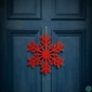 Kép 3/3 - Karácsonyi dekoráció - jégkristály - glitteres piros - akasztható - 31 cm