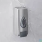 Kép 2/5 - Szappanadagoló, kézzel működtethető, 350 ml, fali, ezüst