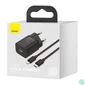 Kép 8/9 - Baseus Super Si USB-C gyorstöltő, 20W, 1 m-es USB-C-Lightning kábellel (fekete)