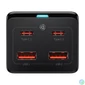 Kép 5/10 - Baseus GaN3 Pro Töltő / elosztó, 2xUSB + 2xUSB-C + AC, 100W (fekete)