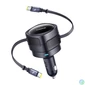 Kép 1/8 - Baseus Enjoyment Max autós töltő USB-C+USB-C kábelekkel 60W Fekete