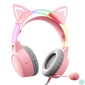 Kép 5/5 - ONIKUMA X15Pro Gaming fejhallgató rózsaszín/macskafülek