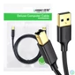 Kép 1/2 - UGREEN US135 USB 2.0 A-B nyomtatókábel, aranyozott, 1m (fekete)