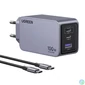 Kép 1/4 - UGREEN Nexode Pro fali töltő, 100W, GaN, USB + 2x USB-C (szürke)