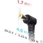 Kép 2/2 - 20V/3,25A/65W Akyga AK-ND-74  4,0x1,7mm  notebook hálózati töltő